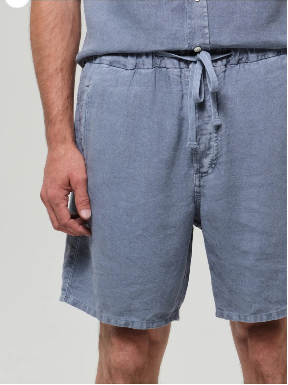 CITIZENS OF HUMANITY Drawstring Deck Linen Short in Stone Blue | XXL